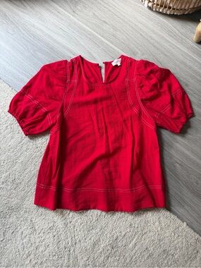 Boutique Short-Sleeve Puff Shoulder Top